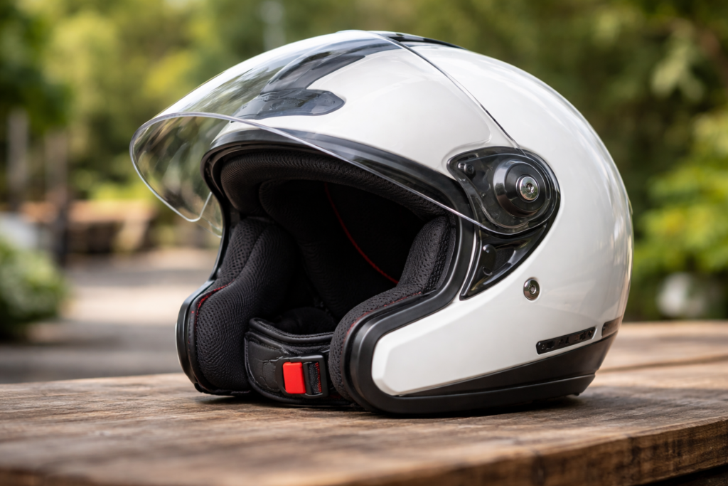 Melhor Capacete Aberto em 2026: Top 11 Modelos Avaliados Melhor Capacete Aberto branco com viseira transparente, design urbano e acabamento moderno para uso diário