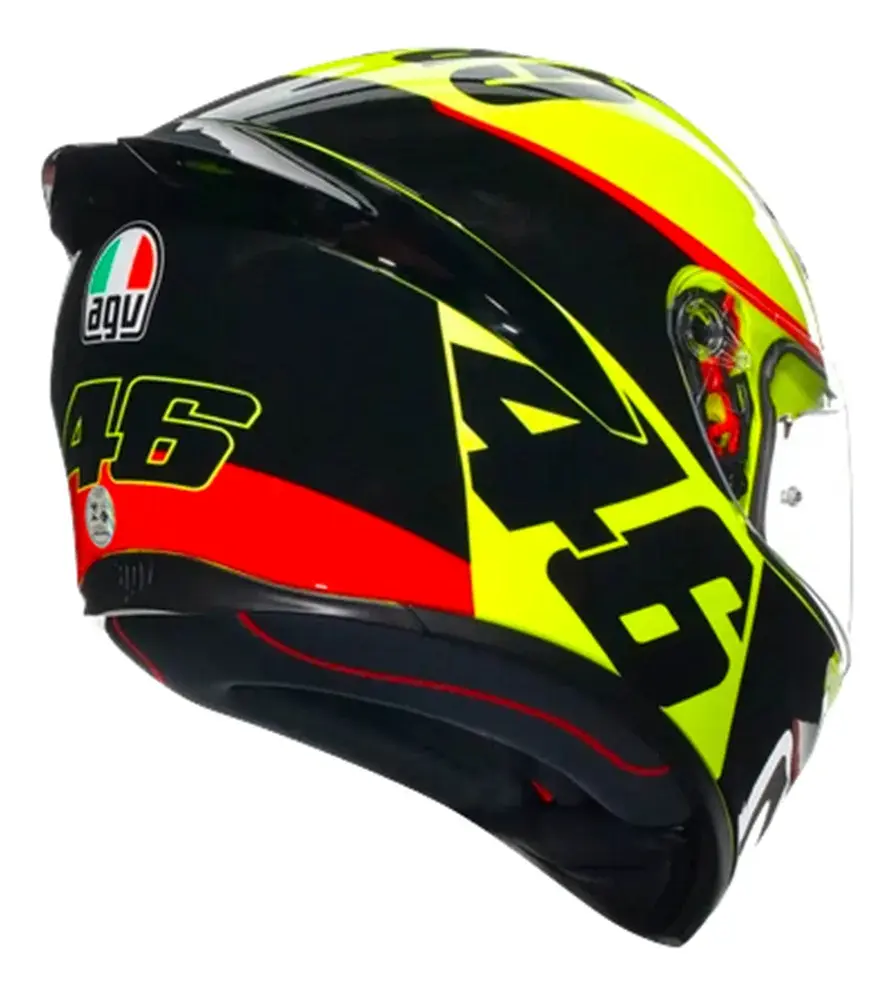 Capacete AGV K1S Bezzecchi 2023, vista traseira com o logo da AGV
