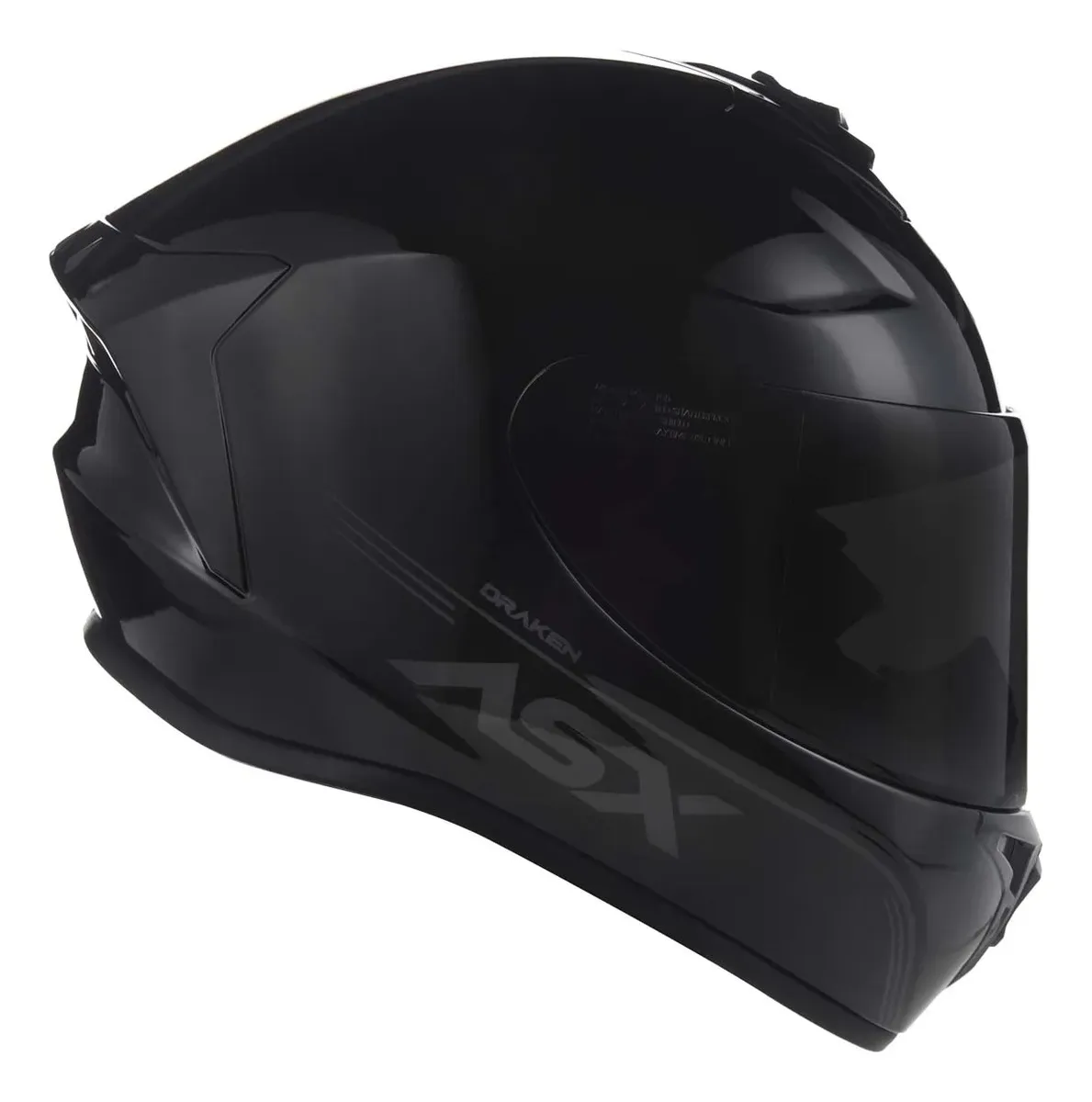 Capacete ASX Draken Solid, detalhe da estrutura em EPS canaletado