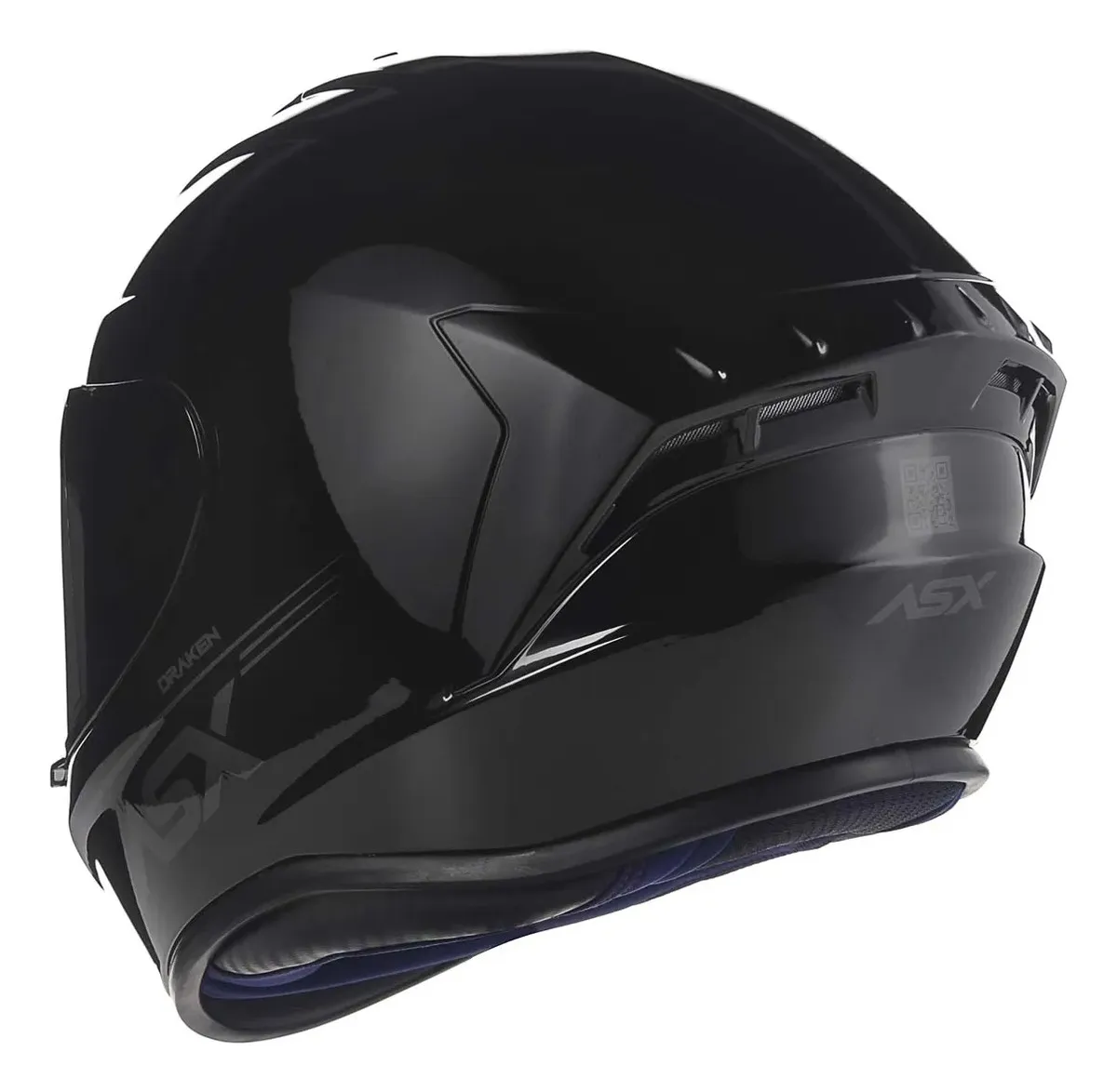 Capacete ASX Draken Solid, detalhe da cinta jugular com fechamento micrometrico