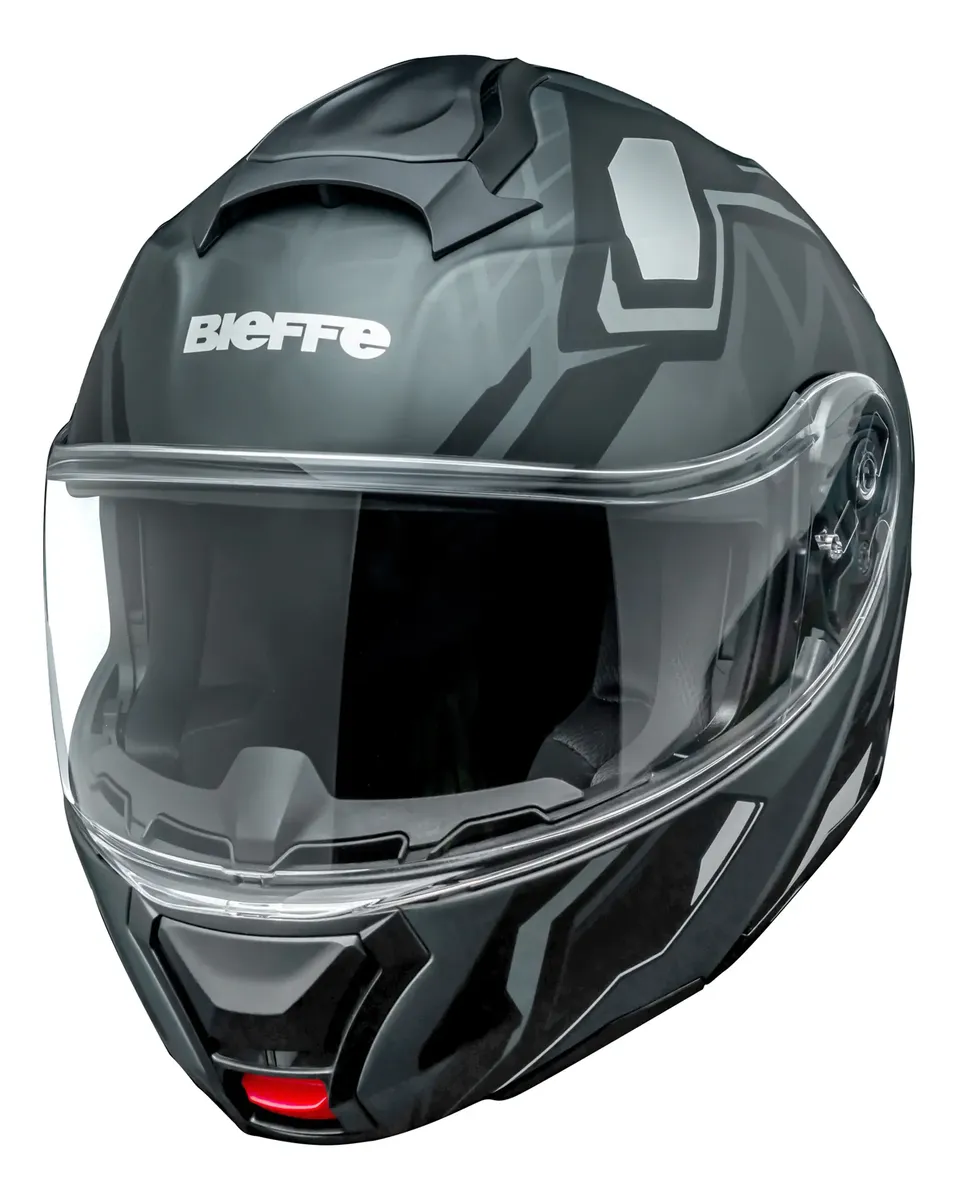 Capacete Bieffe B-Dynamic Attractie visto de perfil, com a queixeira articulada fechada