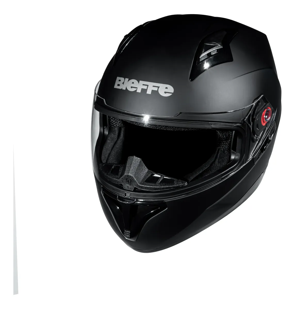 Capacete Bieffe B40 Classic, vista frontal, casco preto/grafite fosco integral