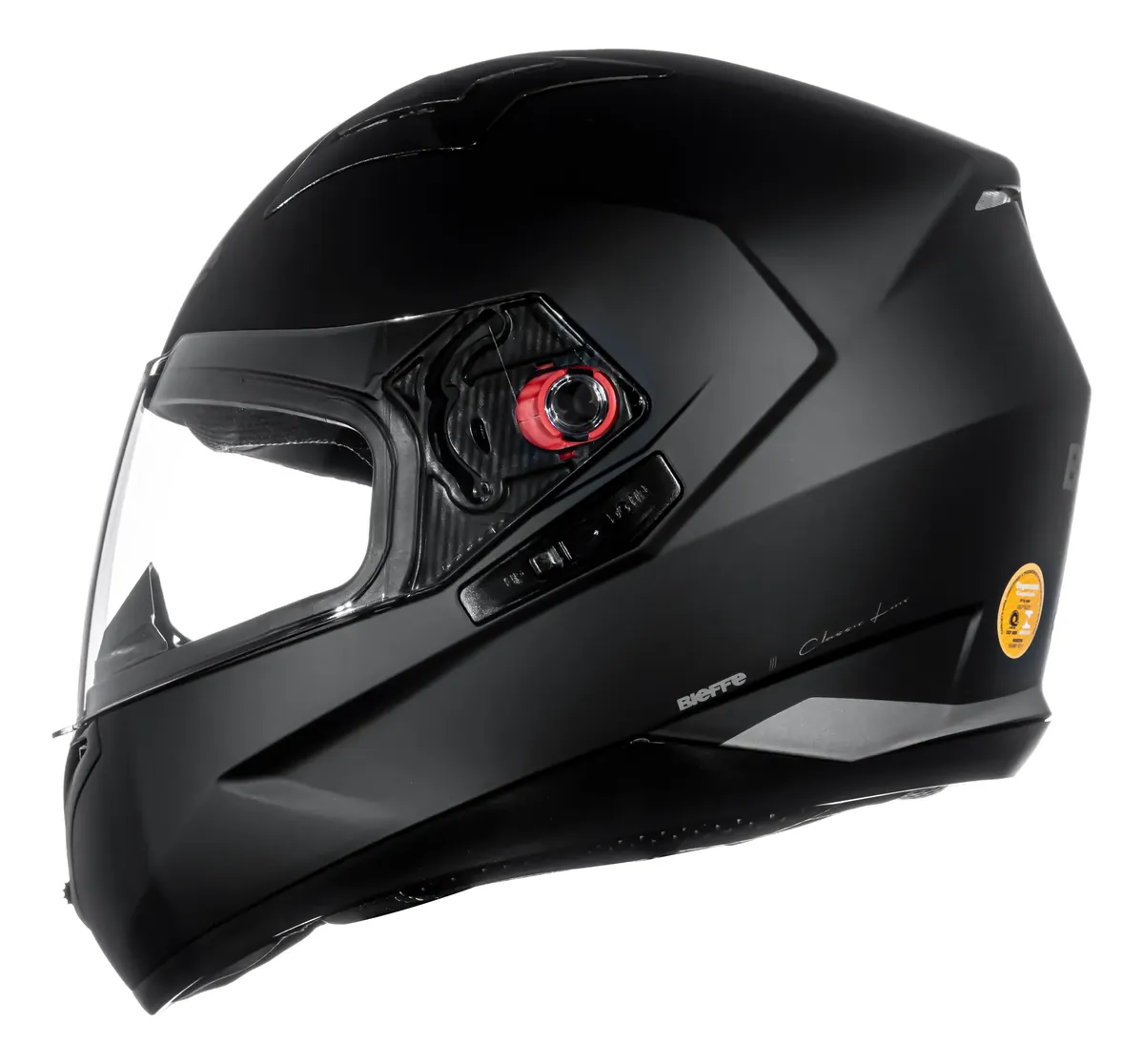 Capacete Bieffe B40 Classic visto de lado, detalhe do casco e da viseira