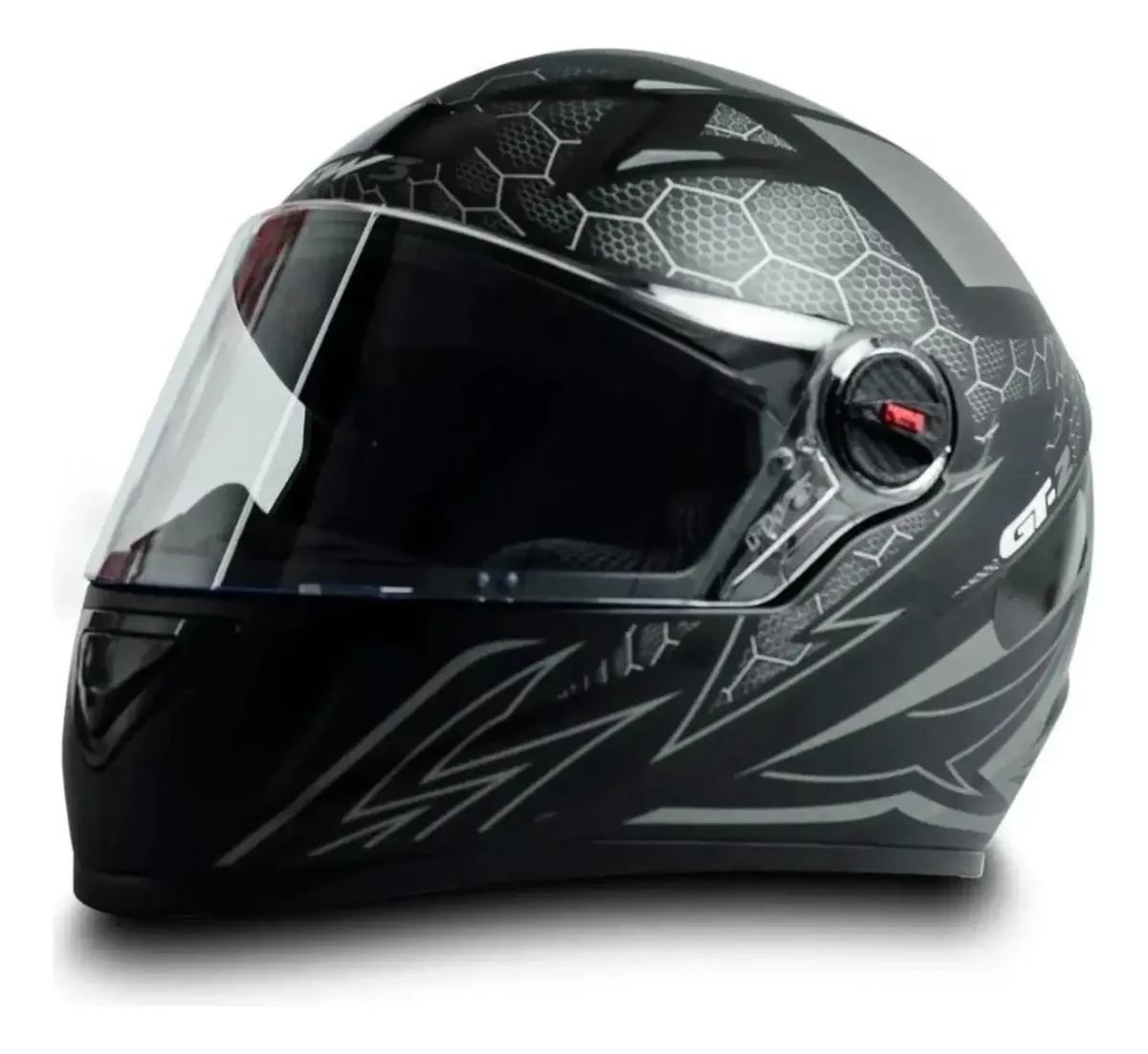 Capacete FW3 GT2 visto de perfil, mostrando o casco integral em ABS