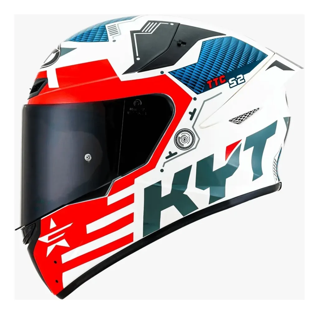 Capacete KYT TT Course vale a pena? Análise completa KYT TT Course integral esportivo com design aerodinâmico, vista frontal