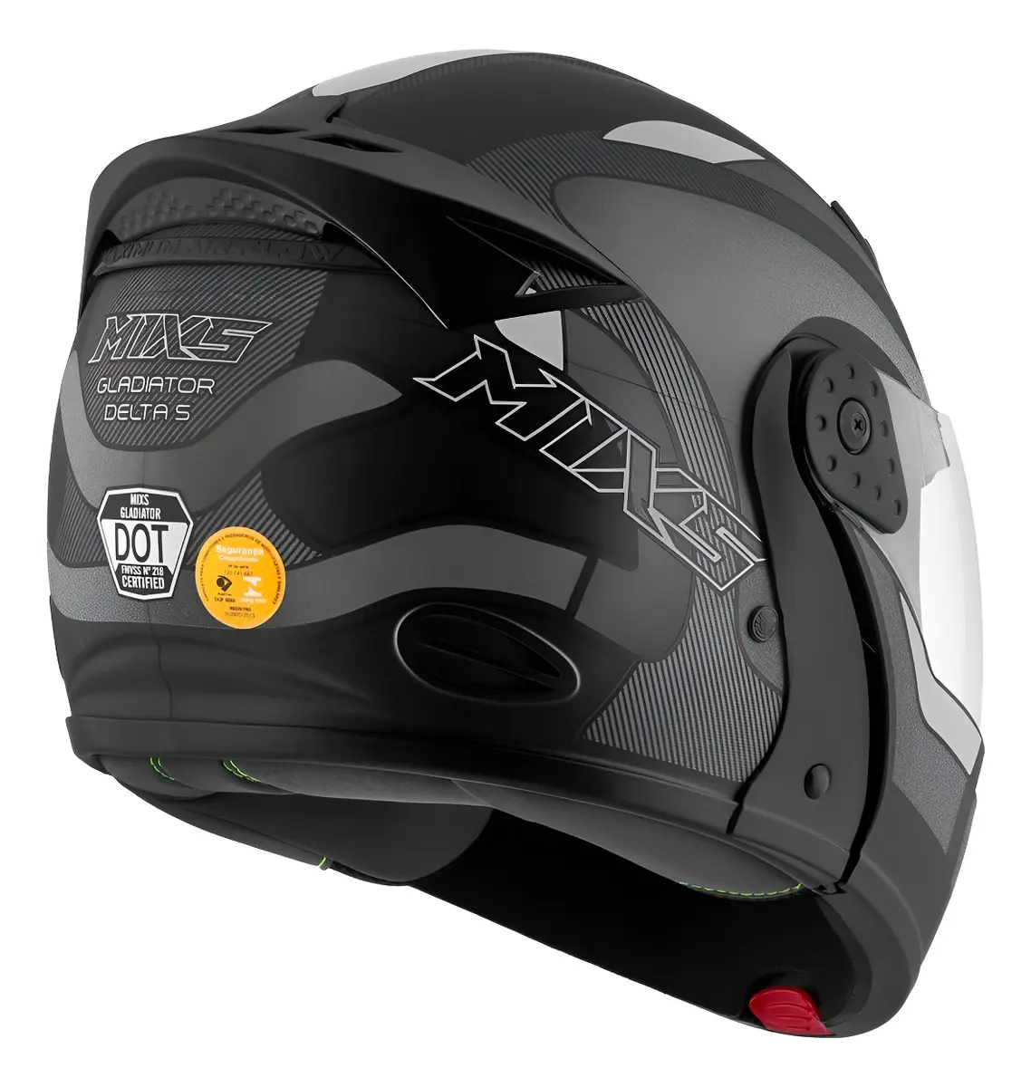 Capacete Mixs Gladiator com a viseira de policarbonato instalada