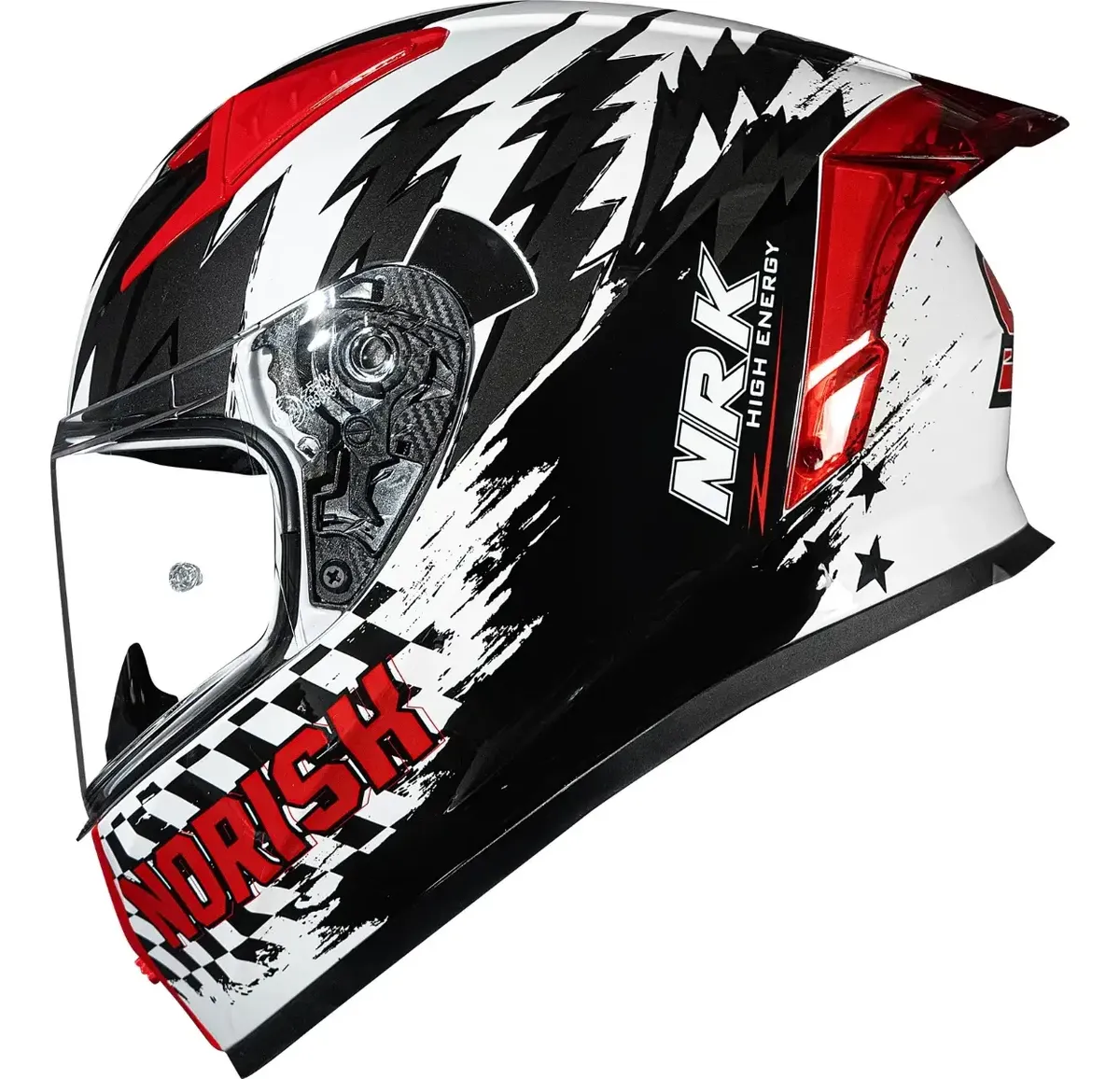 Capacete Norisk Flow em outro ângulo, detalhe da viseira e da ventilação