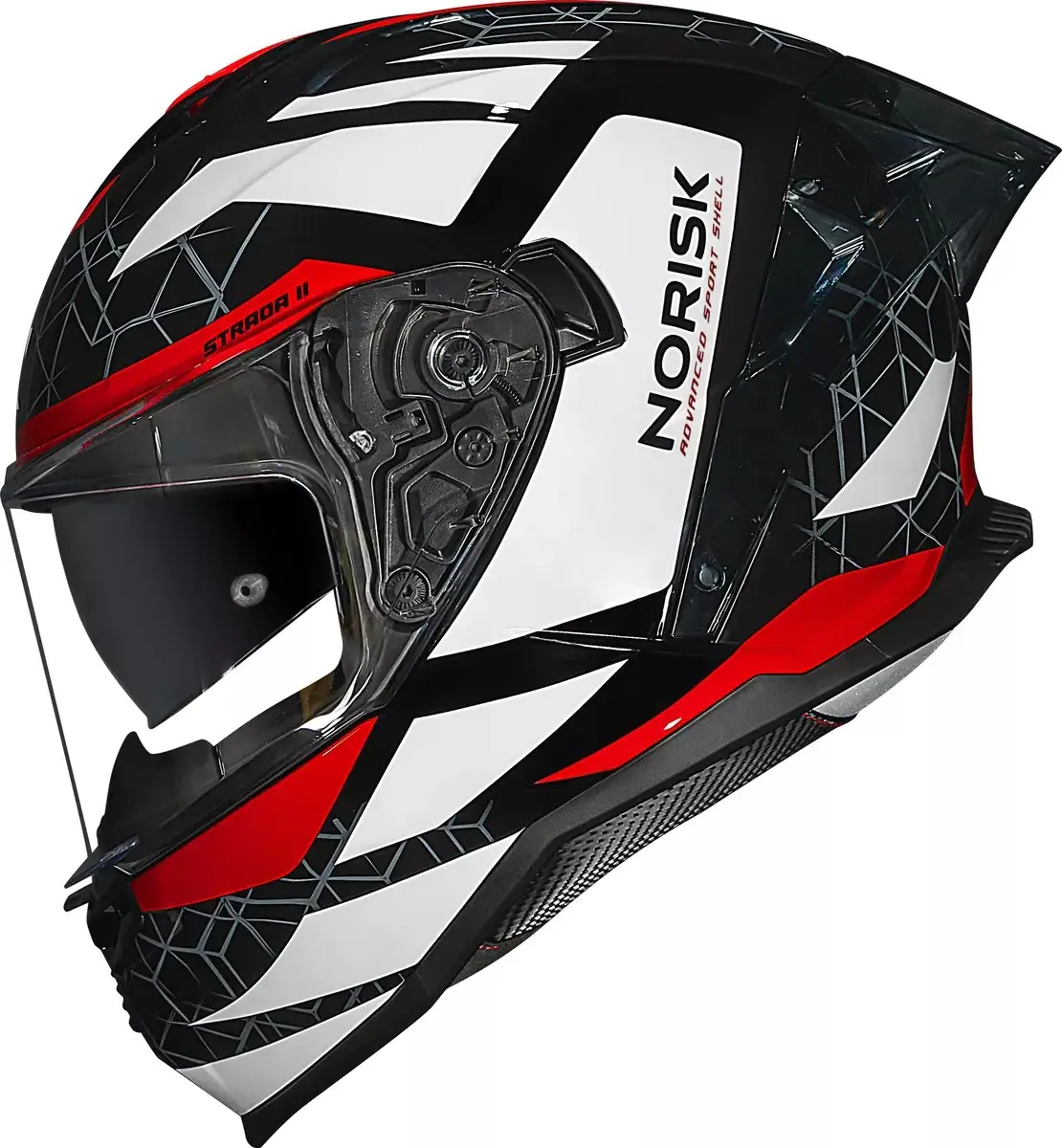Capacete Norisk Strada 2 com óculos interno e aerofólio, vista frontal