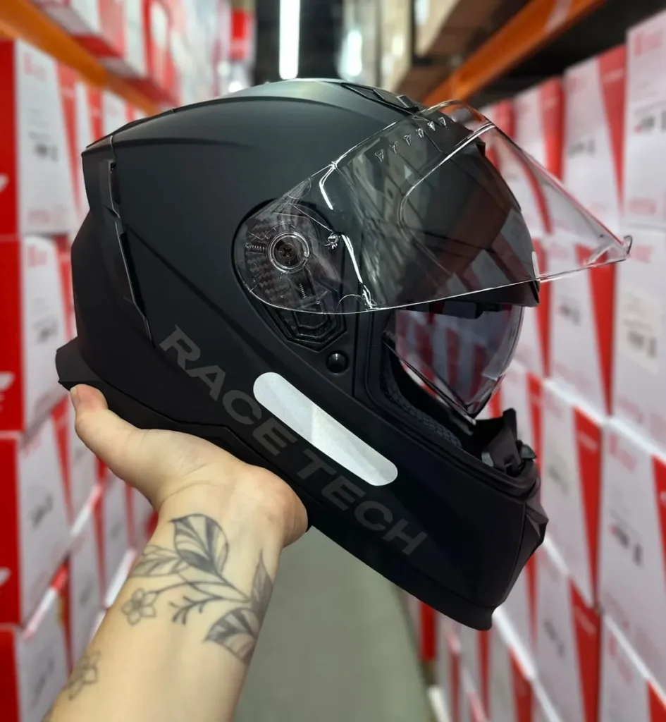 Capacete Race Tech Volt integral fosco óculos retrátil