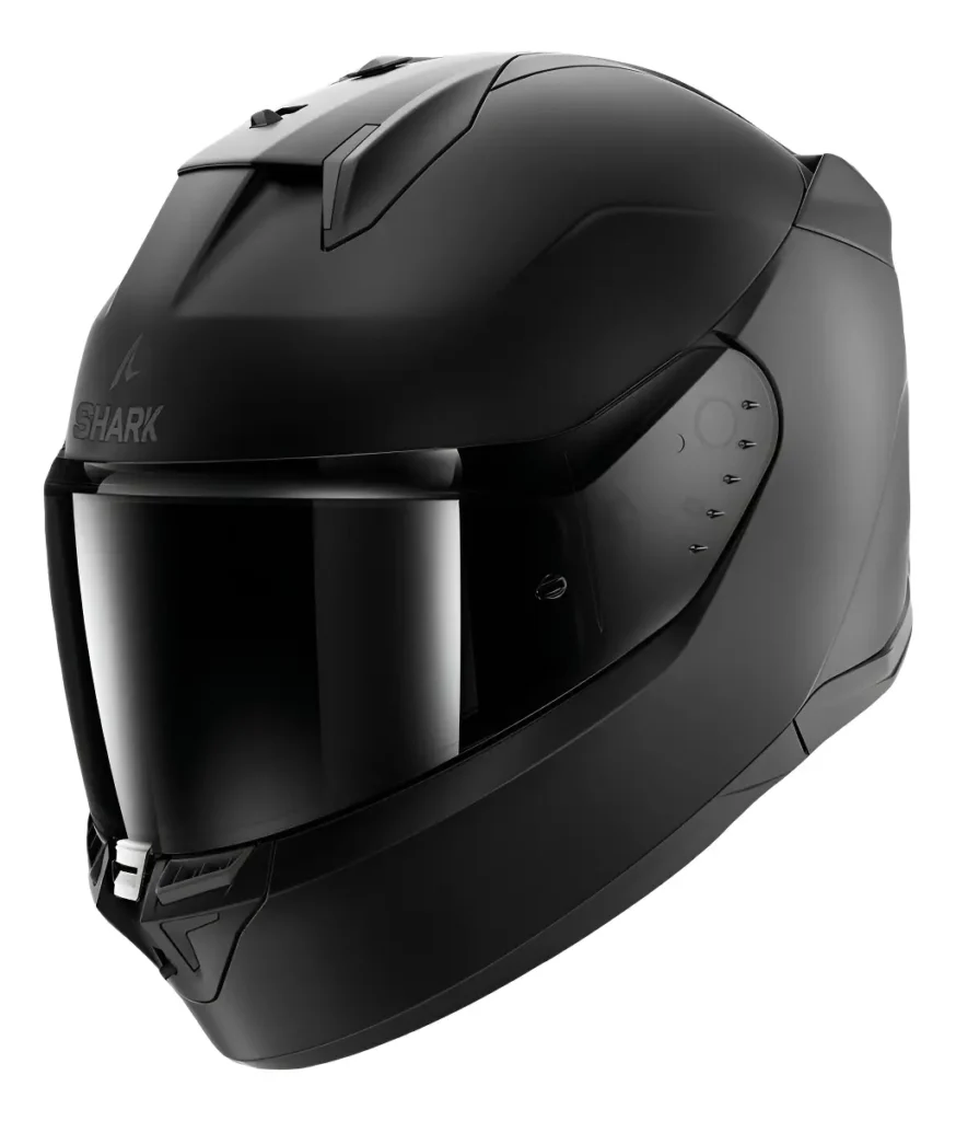 Capacete Shark D-Skwal 3 vale a pena? Vista frontal do capacete integral premium Shark D-Skwal 3 com Sun Visor e sistema Pinlock