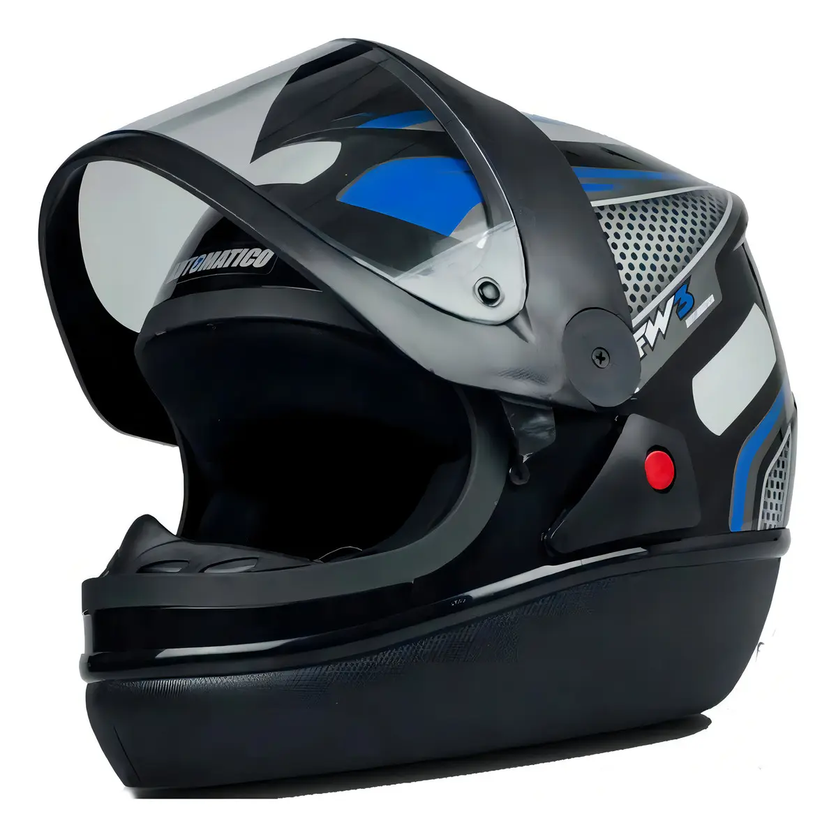 Capacete FW3 Automático integral azul com abertura automática da viseira