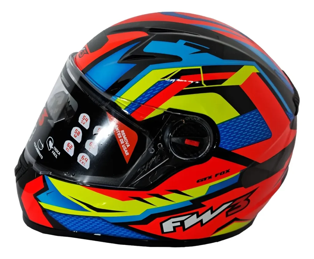 Capacete FW3 GTN Vale a Pena? Análise Completa do Integral com Narigueira Capacete FW3 GTN fechado integral com narigueira e viseira transparente