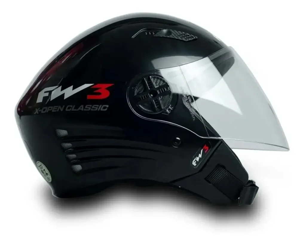 Capacete FW3 X Open Classic Vale a Pena? Análise do Aberto com Viseira Cristal Capacete aberto FW3 X Open Classic com viseira cristal
