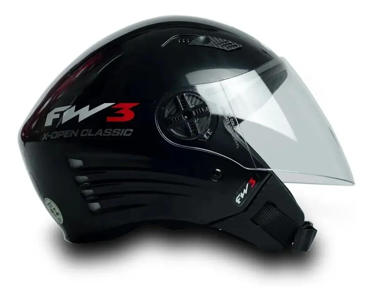 Capacete aberto FW3 X Open Classic com viseira cristal