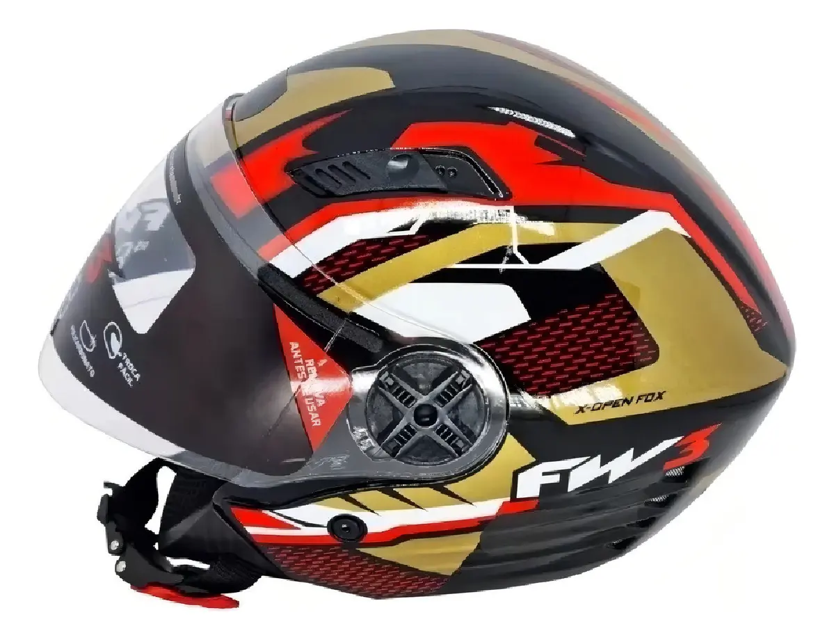 Capacete FW3 X Open Up com óculos solar fumê retrátil