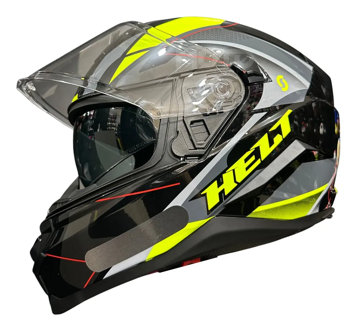 Capacete Helt Tracker Glass H15 visto de lado, detalhe do casco em ABS