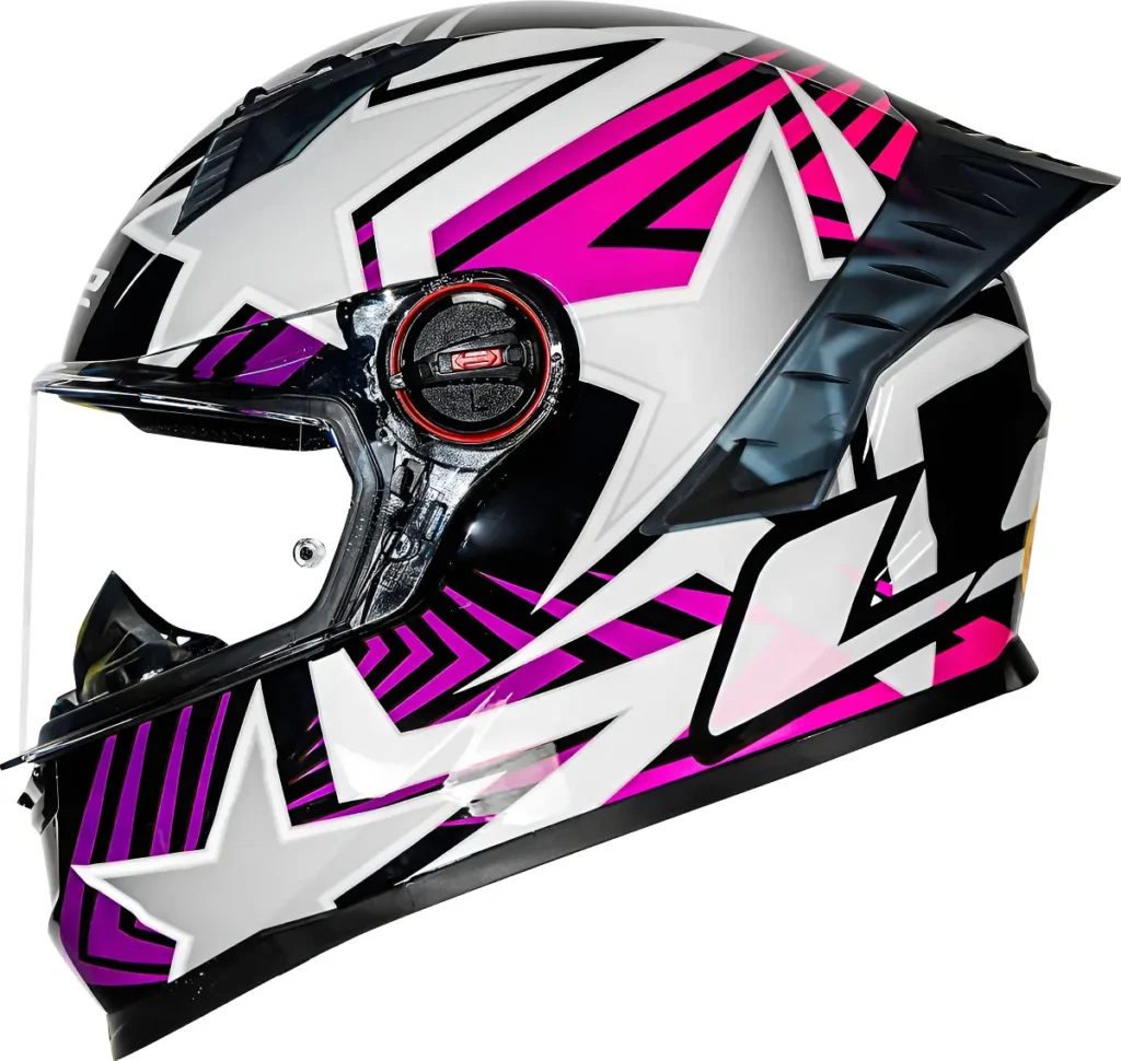 Capacete LS2 Classic Pro FF358 Estellar visto de frente, acabamento brilhante