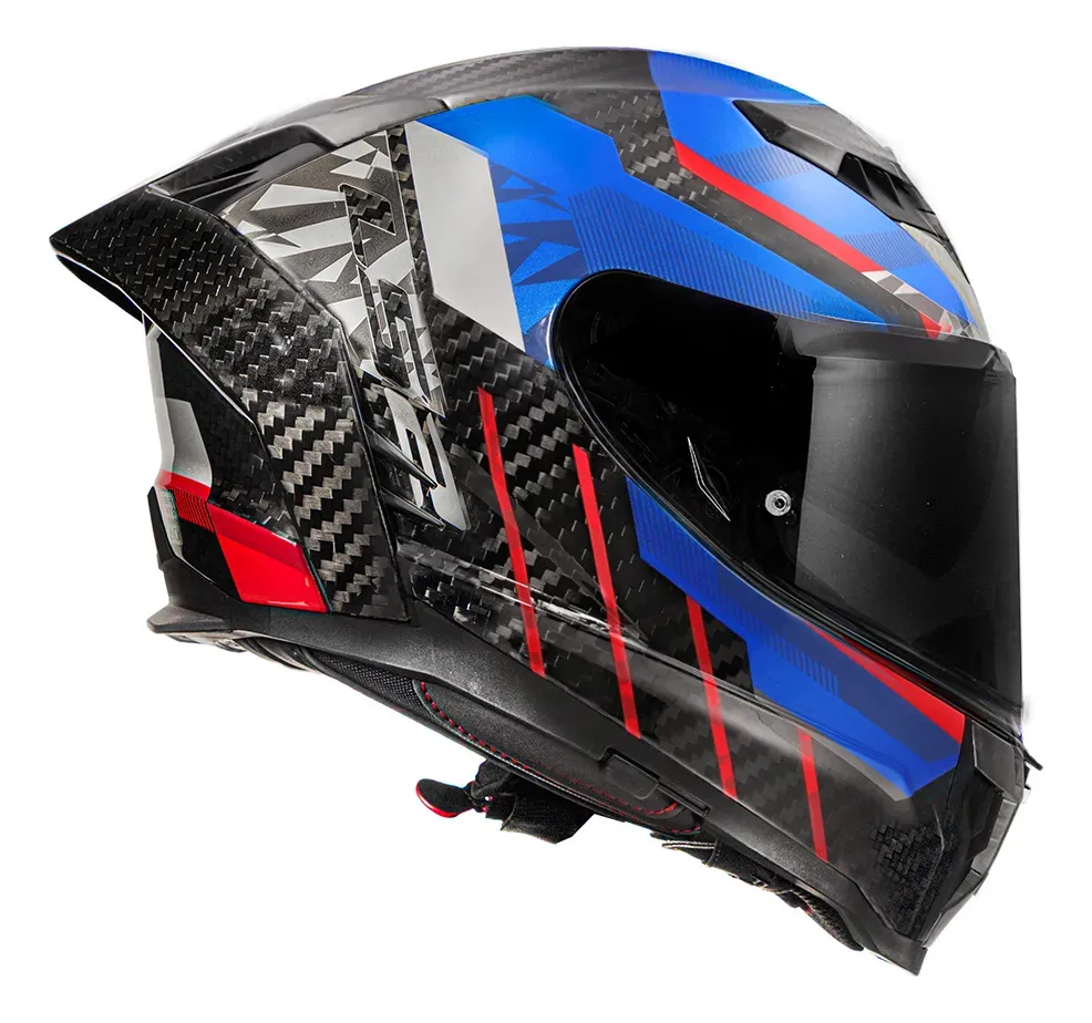 Capacete LS2 Dragon FF807 vista lateral, entradas de ar em carbono