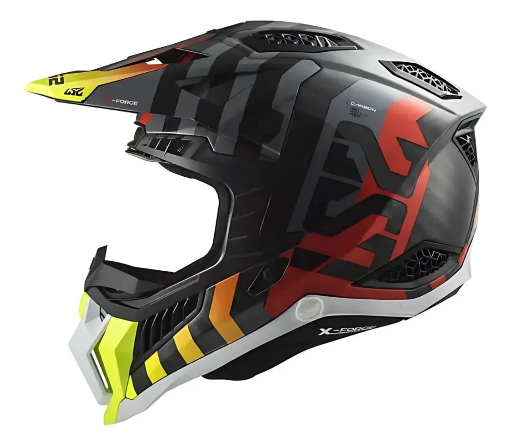 Capacete LS2 X-Force MX703 vale a pena? Review completo do motocross em carbono Capacete LS2 X-Force MX703 de motocross em fibra de carbono, vista frontal