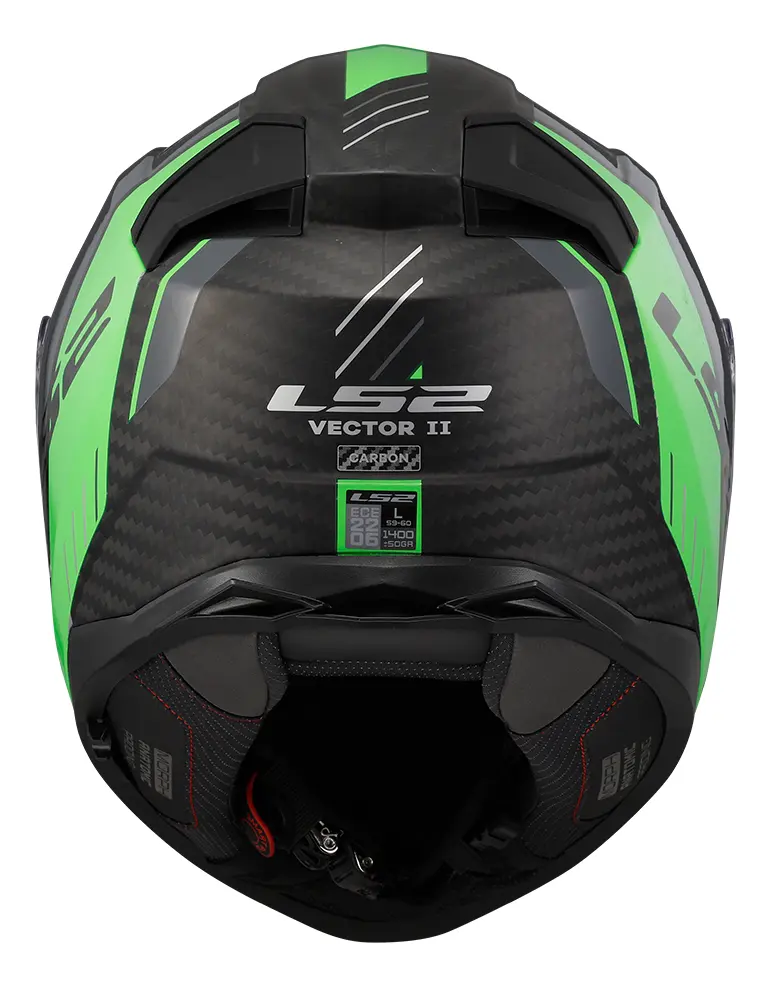 Capacete LS2 Vector II Carbon FF811 visto de lado, mostrando o casco em carbono