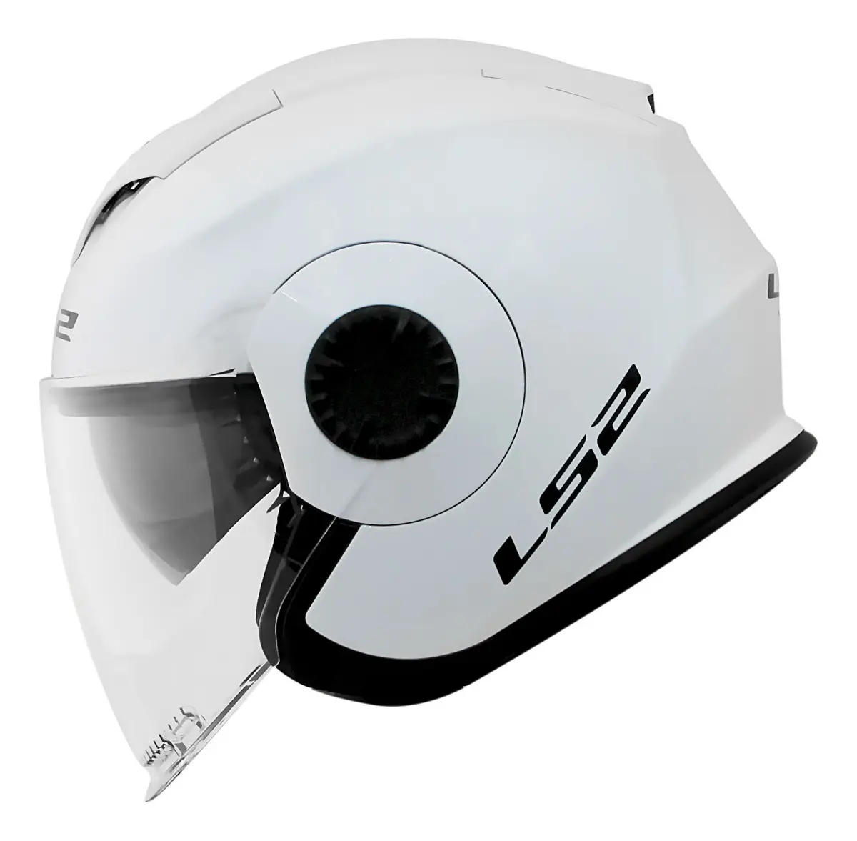 Capacete LS2 Verso OF570 vista lateral com fechamento micrometrico