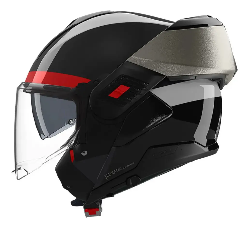 Capacete Nolan N120-1 Blocco articulado, detalhe do mecanismo modular