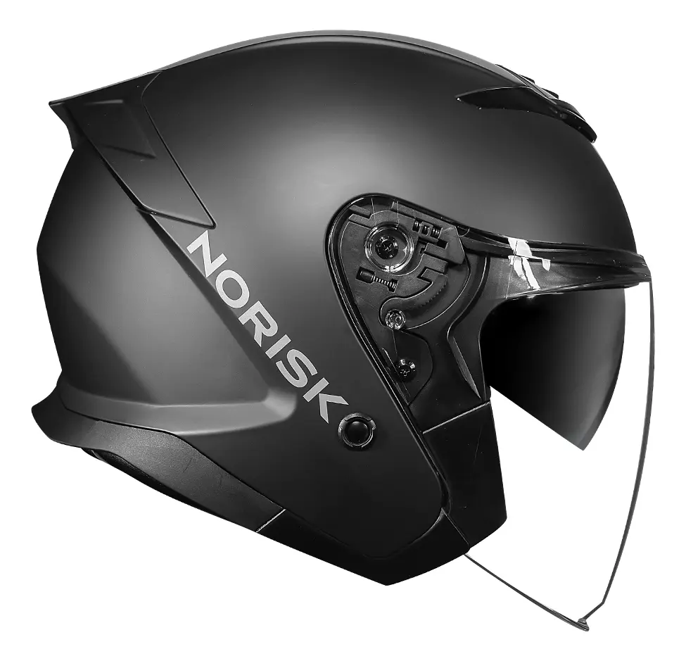 Capacete Norisk City, aberto com viseira solar interna, vista frontal
