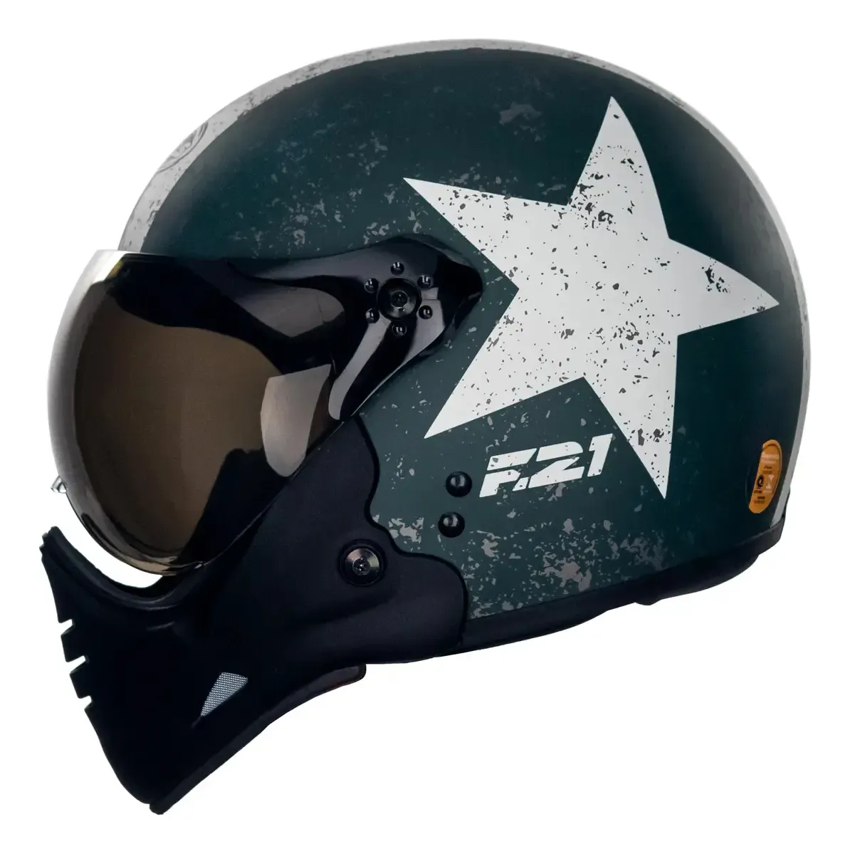 Capacete Peels F-21 vista lateral com fechamento micrométrico