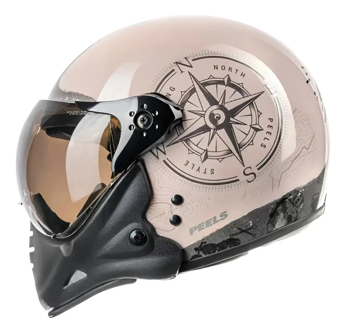 Capacete Peels F-21 com sistema de queixo retrátil em destaque