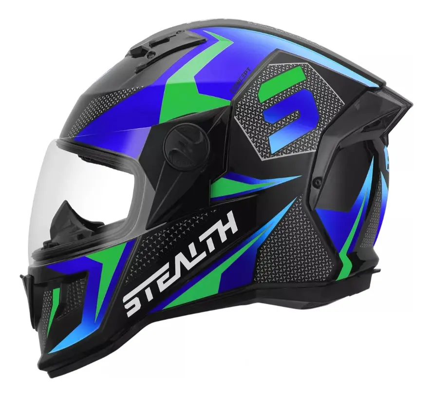 Capacete Pro Tork Stealth com estabilizador aerodinâmico e forro interno em náilon