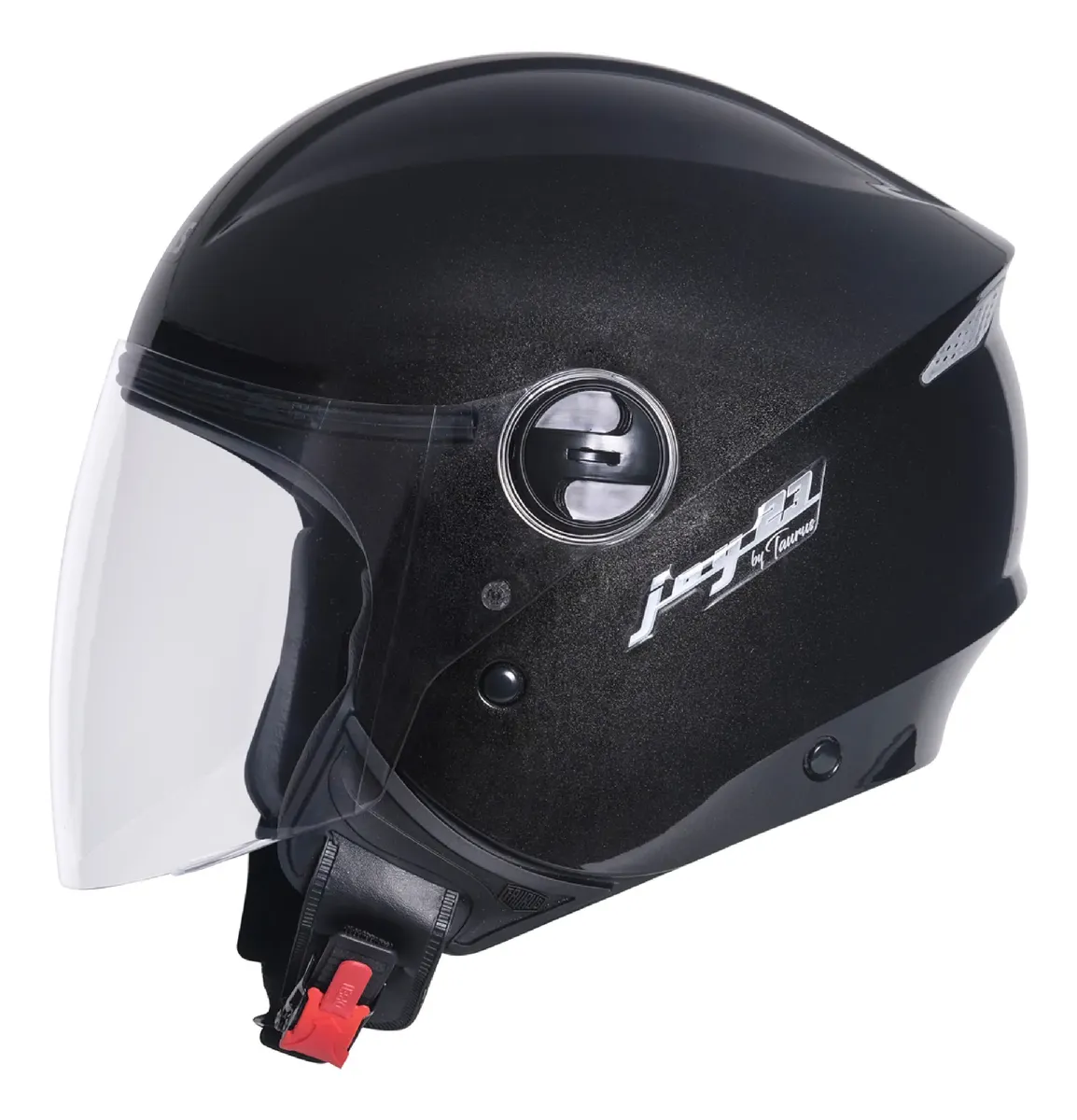 Capacete Taurus Joy 23 Reserva, vista lateral com detalhe do acabamento em couro