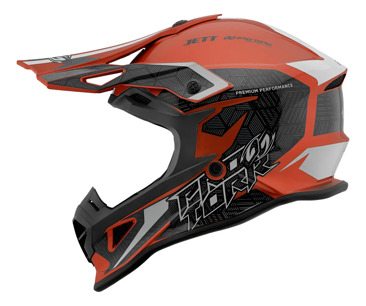 Capacete Pro Tork Fast, vista lateral do casco de motocross